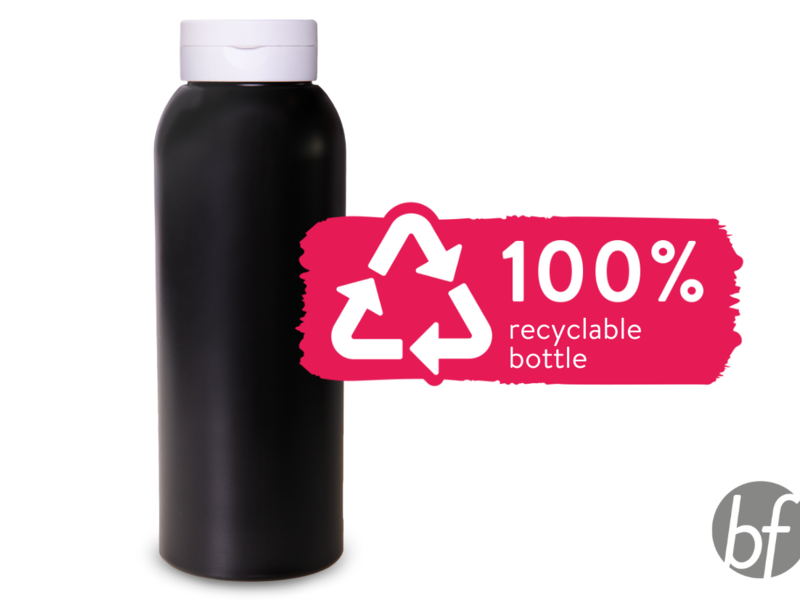 black plastic bottle